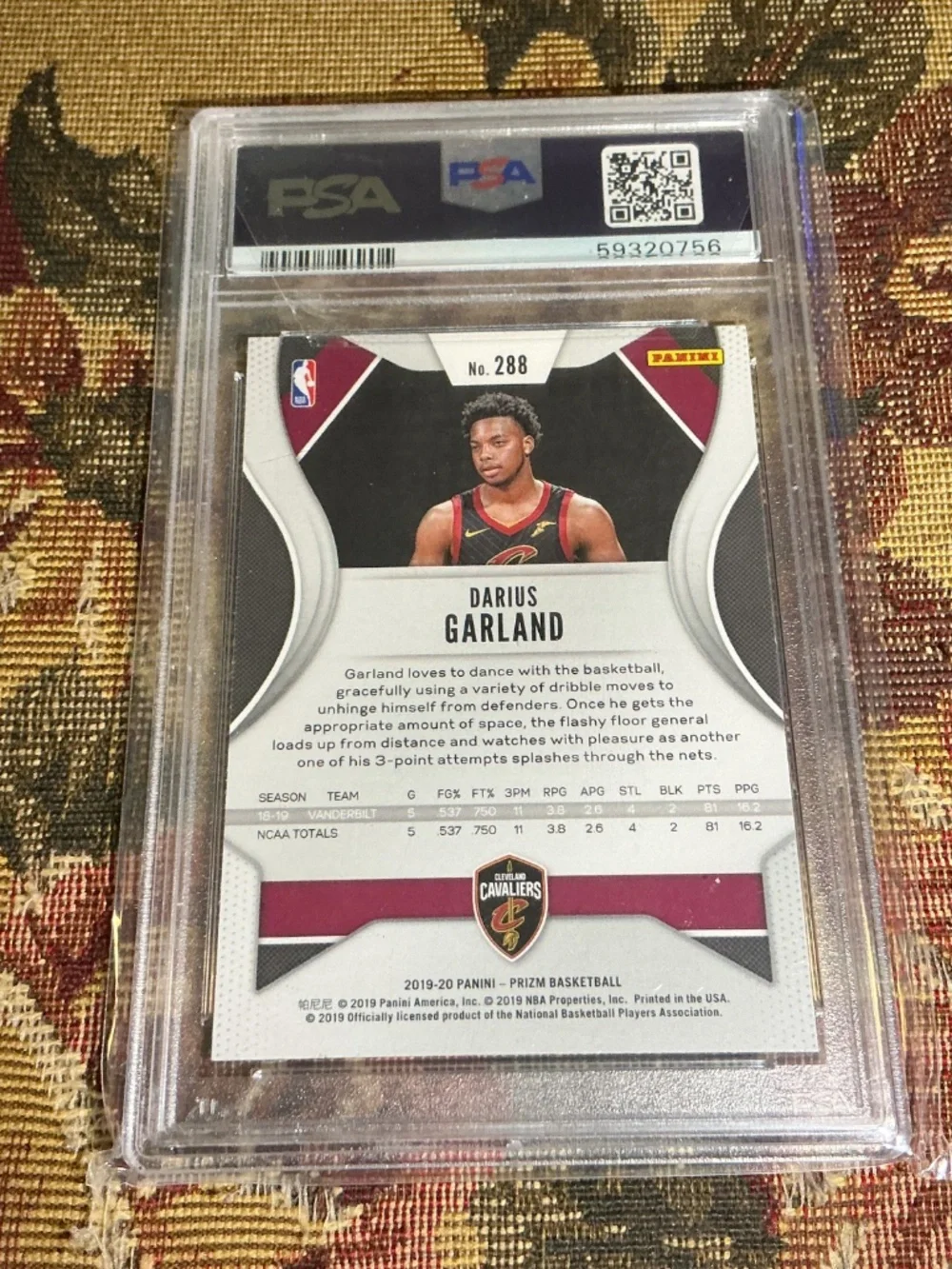 2019 Panini prizm Darius Garland #288 rookie card Graded PSA 10